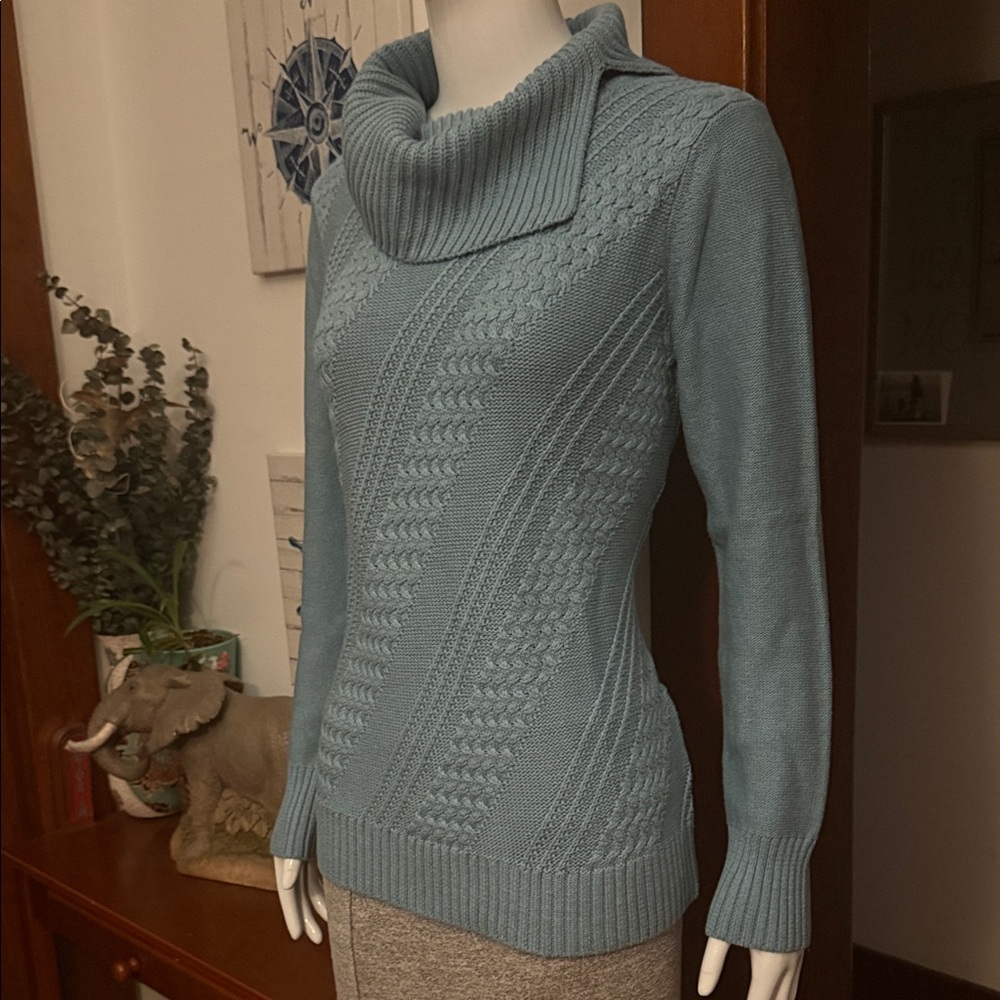 NWT northern reflections size small Elegant Blue Cowl Neck Sweater